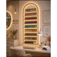 arco porta esmalte de parede com 10 prateleira