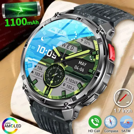 Novo T-Rex3 Ultra 1100mAh Bateria Smartwatch Relógio Inteligente GPS Pista Bússola IP69K À Prova Dip69 Água Esportes Ras