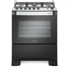 Fogão Mueller 5 bocas Decorato Gourmet Preto Fosco com Timer e Tripla Chama