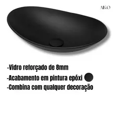 Cuba Lopazzi De Vidro Oval Grande 47cm para Banheiro Lavabo - Cores Acabamento Matte Fosco