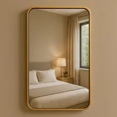 Espelho Lopazzi Retangular Lopazzi 70x50cm Decorativo Sala Quarto Banheiro Moldura em Alumínio