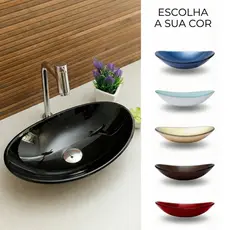 Cuba Lopazzi DE VIDRO OVAL 47X30 CANOA PARA BANHEIROS E LAVABOS - MODELO DE APOIO 8MM