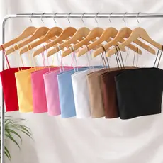 Kit 2 Top Cropped Faixa Forro Duplo Sortidos Feminino Carnaval Elásticos Fantasia Básico Alça Fina