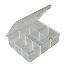 CAIXA ORGANIZADORA COM 6 DIVISÓRIAS TRANSPARENTE 10cm X 13cm unidade