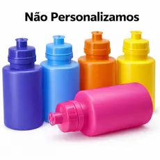 GARRAFA SQUEEZE 300ML SOLIDA KIT COM 10 (SEM ADESIVO/MAIS DE DUAS CORES OPÇÃO SORTIDA)