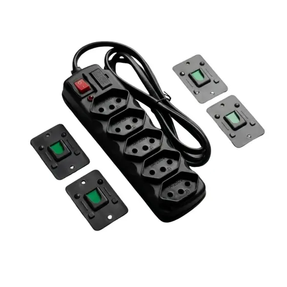Régua Eletrica 5 Tomadas Com Fusivel De Segurança Proteção Contra Sobre Carga Envio Imediato