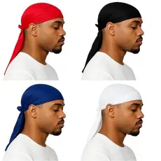Bandana Durag Preta Touca 360 waves Dureg Rapper Top
