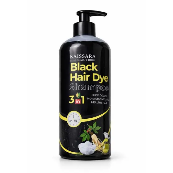 SHAMPOO 250 a 1LT ESCURECEDOR E RAIZES BLACK HAIR COLOR 3 EM 1 PRETO