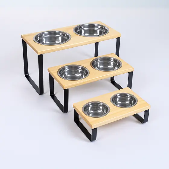 Comedouro Pet Elevado Duplo Bebedouro Alimentador Pet Cachorro Gato Comedor Pote Inox Tigela