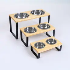 Comedouro Pet Elevado Duplo Bebedouro Alimentador Pet Cachorro Gato Comedor Pote Inox Tigela
