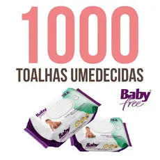 Kit com 10 Lenços/Toalhas Umedecidas Baby Free C/100- Sem Tampa FlipTop