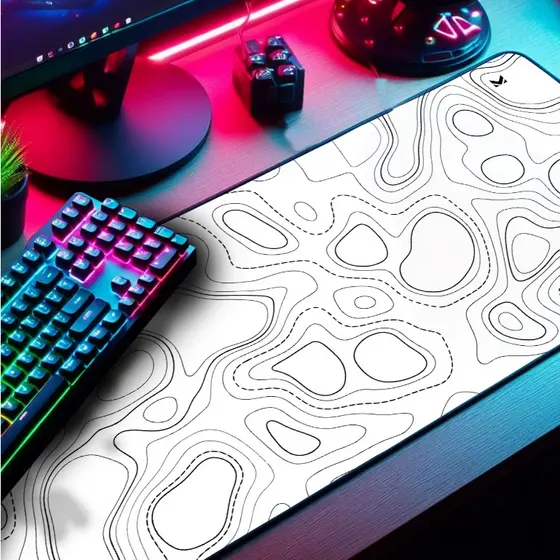 Mouse Pad Gamer Abstrato Marca Muleka Borda Custurada Diversas cores e Tamanhos