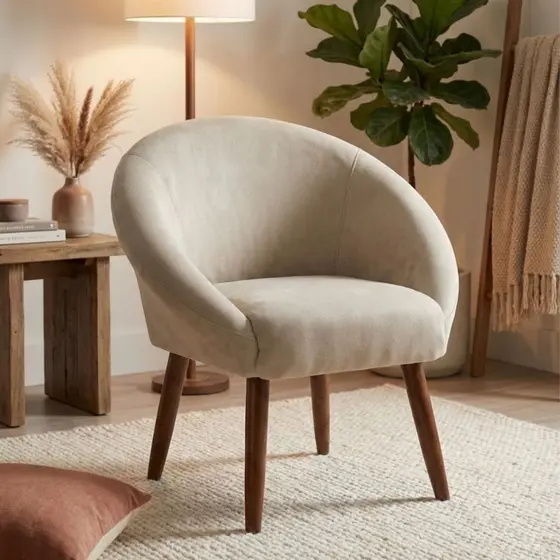 Cadeira Elegante para Sala de Espera Tecido Veludo Aconchegante Pés Palito Reforçado