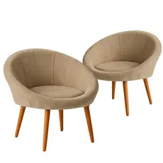 Kit 2 Poltronas Roma para Recepção Sala de Estar Decorativa Cadeira Estofada Resistente Escritório