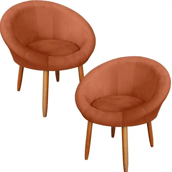 Kit 2 Poltronas Roma de Luxo Decorativa Cadeira Estofada Resistente Escritório Recepção
