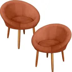 Kit 2 Poltronas Roma de Luxo Decorativa Cadeira Estofada Resistente Escritório Recepção