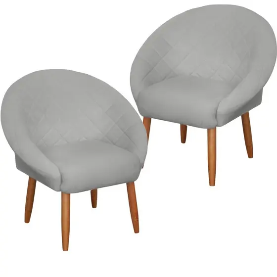02 Poltronas Resistente Decorativa para Sala de Estar Recepção Luxo