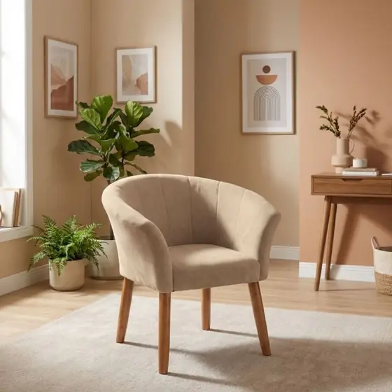 Poltrona Decorativa para Sala de Espera Recepção Moderna Confortável Design Exclusivo Pés de Madeira