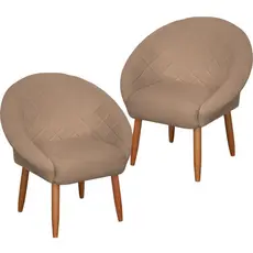 Kit 2 Poltronas para Escritório Sala de estar Estofada Tecido Veludo Confortável Pés Palito
