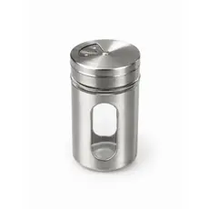 Saleiro, Pimenteiro e Porta Condimentos Vidro e Inox