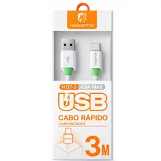 Cabo USB-A para USB-C Carga e Dados 3 metros H'maston