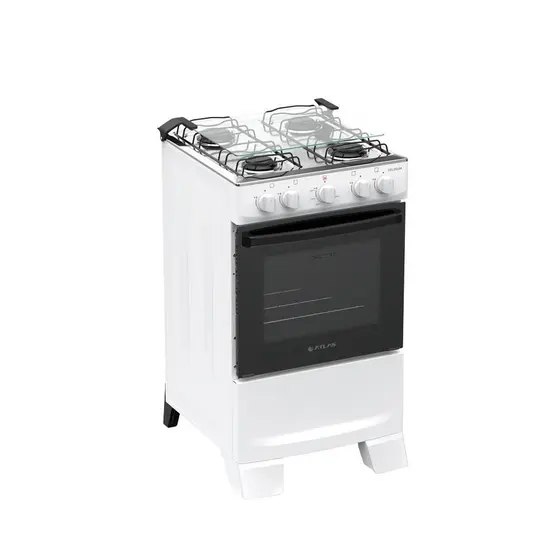 Fogão 4 Bocas Atlas Coliseum Plus Mesa de Inox A Gás Manual