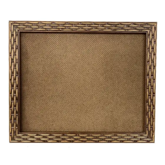 Moldura Porta Retrato 25x30 Trançado Dourado Vidro ou Acetato