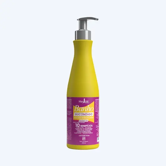 Banho Siliconizado Mary Life 300mL 10 beneficios Proteção termica Hidratante Anti frizz Salão Beleza-
