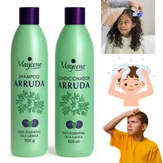 Kit Arruda Shampoo + Condicionador Maycrene 2x500 Mata PiolhoLêndeas Limpeza, Proteção + Pente Fino