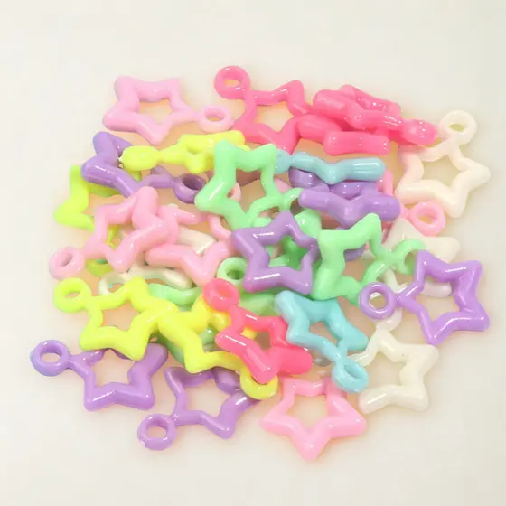 Pingente Estrela Candy 50 Un Miçanga p/ Pulseira Infantil Bijuterias