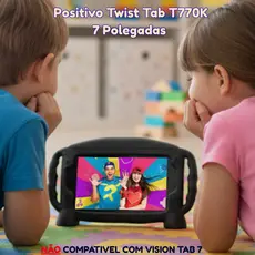 Capa Infantil  Silicone Baby para Positivo Twist Tab T770k + Película de hidrogel 9H 7' Polegadas