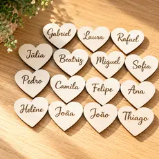 Kit 5 Corações Decorativos de Madeira Crua Artesanato Mdf Branco Formato de Coração