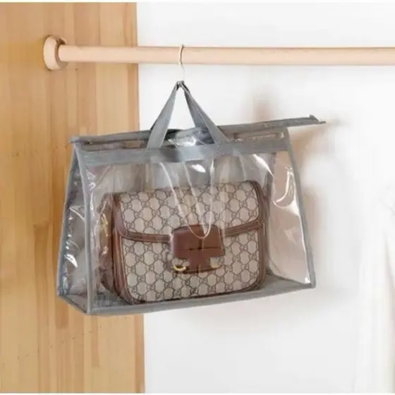 Protetor De Bolsa Transparente Com Alça Organizador Para Bolsas Grandes