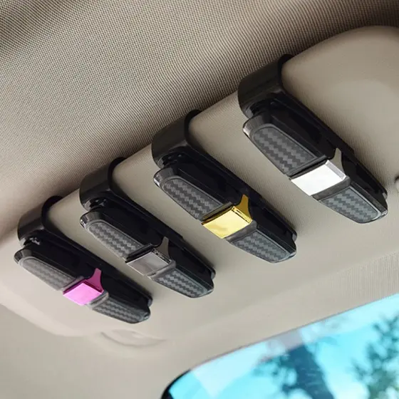 S099 - Suporte para Óculos Multifuncional Viseira Solar de Carro Óculo de Sol Cartão
