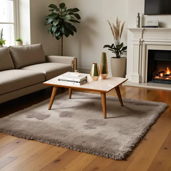 Mesa de Centro Em MDF Moderna com Pés de Madeira Para Sala Qualidade Superior