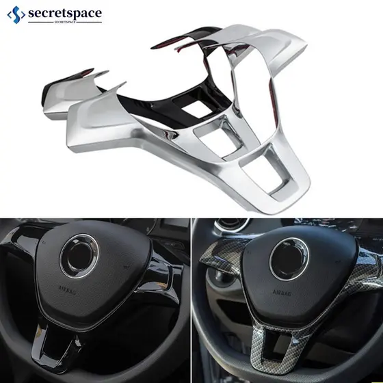 SECRETSPACE Acessórios Para O Volante Interior Do Carro Volkswagen VW Golf 7 GTI MK7 POLO 2014 2015 Jetta MK6 2015 2016