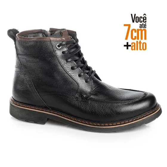 Bota Everest Alth Couro Rafarillo Aumenta Altura 7cm