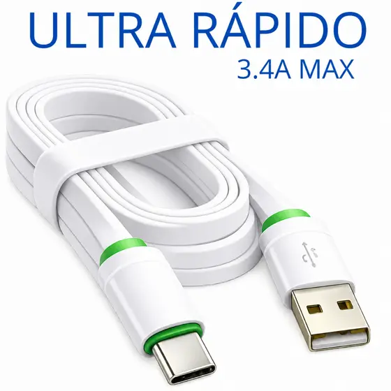 Cabo Tipo C Carregador Usb Ultra Rápido Reforçado 2 Metros Anti quebra Usb-c
