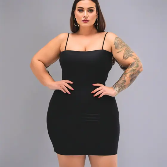 Vestido Feminino Plus Size Curto Colado Alcinha Liso Basico