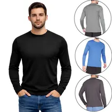 Camisa masculina blusa manga longa segunda pele malha fria