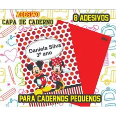 8 Adesivos para Capa de Caderno PEQUENO (1/4) QUALQUER TEMA/ARTE ÚNICA