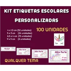 100 Etiquetas Escolares Personalizadas (Kit Material Escolar)