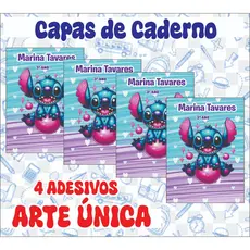4 Adesivos para Capa de Caderno Grande QUALQUER TEMA***ARTE ÚNICA***