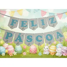 Faixa Varal De Letras Papel Feliz Páscoa, Aniversário Bandeirinhas Decoração De Festa,Bandeira
