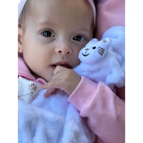 Naninha FEMININA para bebê de Plush Bolinha com suporte para Bico