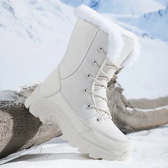 2026 Botas De Neve Femininas De Inverno Forradas De Lã De Algodão De Cano Alto Com Sola Quente E Antiderrapante Hokkaido