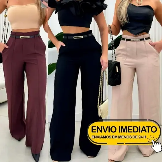 Calça Pantalona Feminina Premium Alfaiataria Novo Lançamento