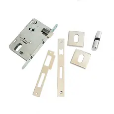 Fechadura 55mm com Cilindro e Roseta Inox Externa