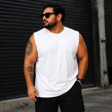 Camiseta Machão Plus Size Masculina 100% Algodão G1 G2 G3 G4 Regata Cavada Casual Confortável