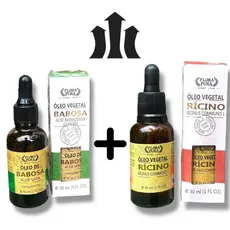 Kit Óleo de Babosa + Óleo de Ricino 30ml - Crescimento Rápido, Hidratação e Força - Flora Pura | + BRINDE
